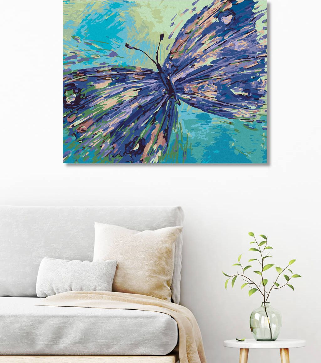 zuty Malování podle čísel - FIALOVÝ MOTÝLEK - Rozměr: 40x50 cm, Rámování: Varianta: vypnuté plátno na rám - obrázek 8