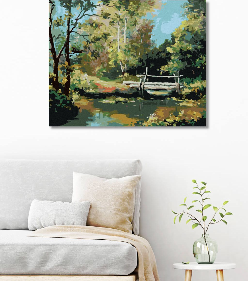 zuty Malování podle čísel - MALÝ MOST V LESE - Rozměr: 40x50 cm, Rámování: Varianta: bez rámu a bez vypnutí plátna - obrázek 9