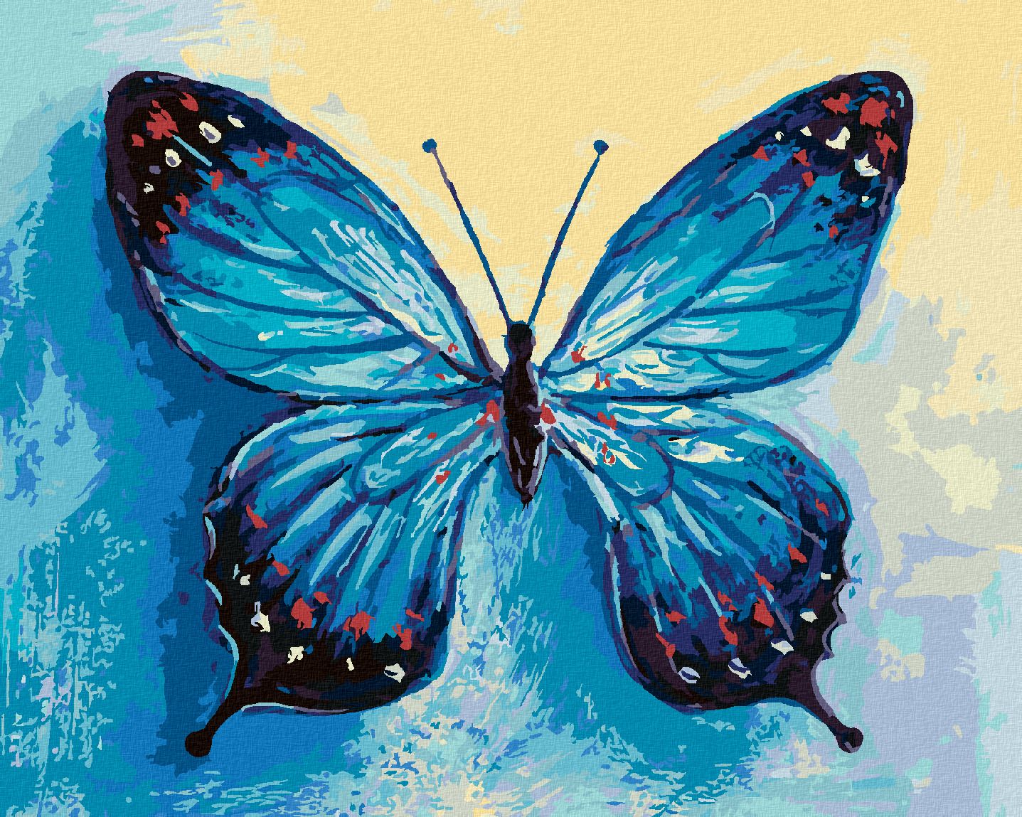 zuty Malování podle čísel - MODRÝ MOTÝL - Rozměr: 40x50 cm, Rámování: Varianta: vypnuté plátno na rám - obrázek 1
