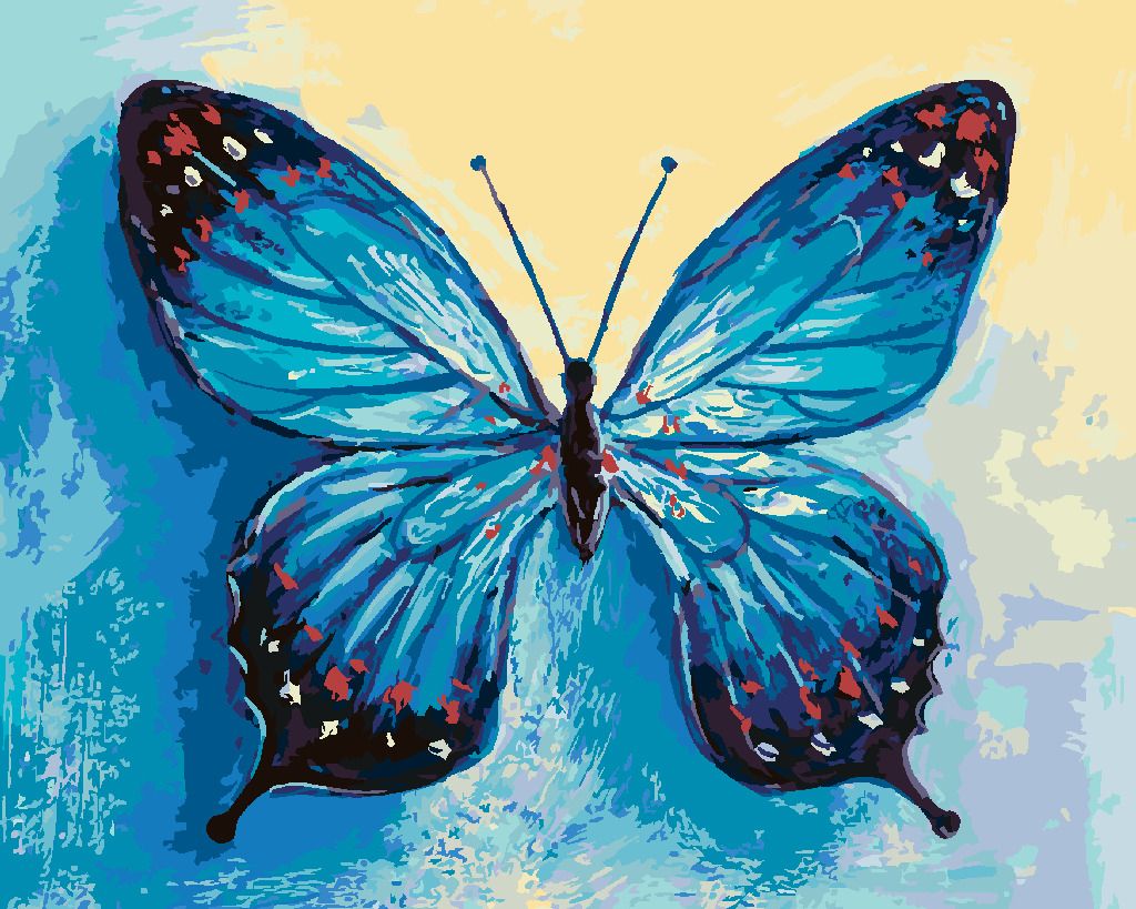 zuty Malování podle čísel - MODRÝ MOTÝL - Rozměr: 40x50 cm, Rámování: Varianta: vypnuté plátno na rám - obrázek 7