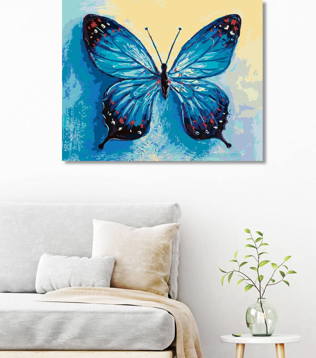 zuty Malování podle čísel - MODRÝ MOTÝL - Rozměr: 40x50 cm, Rámování: Varianta: vypnuté plátno na rám - obrázek 9