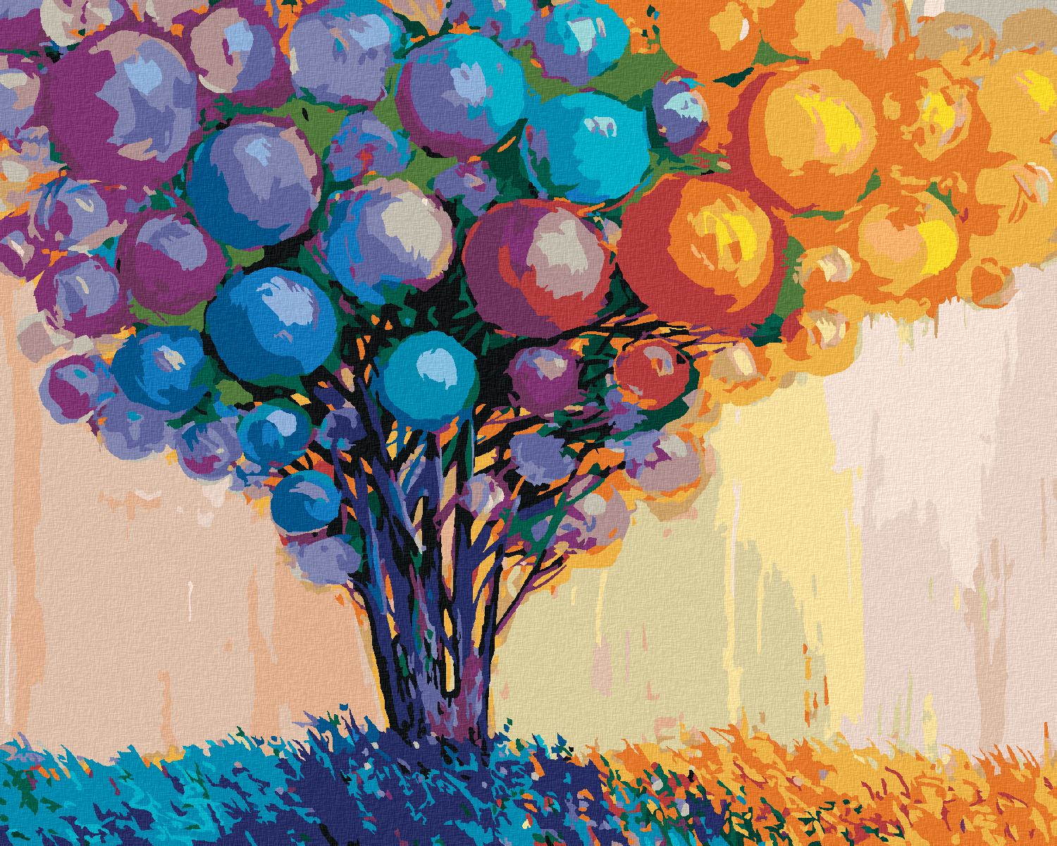 zuty Malování podle čísel - STROM ZDOBENÝ MÍČKY - Rozměr: 40x50 cm, Rámování: Varianta: bez rámu a bez vypnutí plátna - obrázek 1