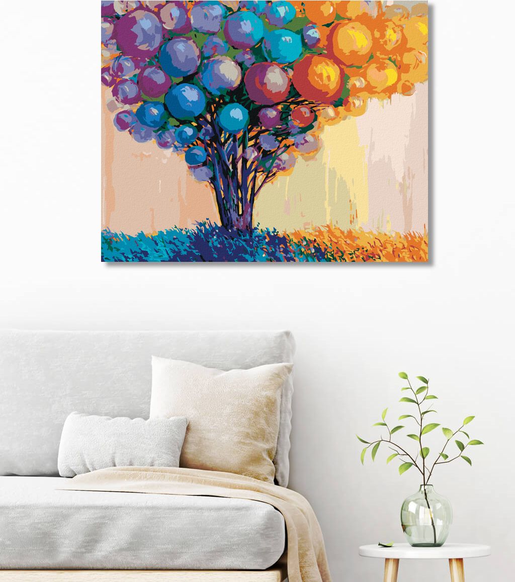 zuty Malování podle čísel - STROM ZDOBENÝ MÍČKY - Rozměr: 40x50 cm, Rámování: Varianta: bez rámu a bez vypnutí plátna - obrázek 6