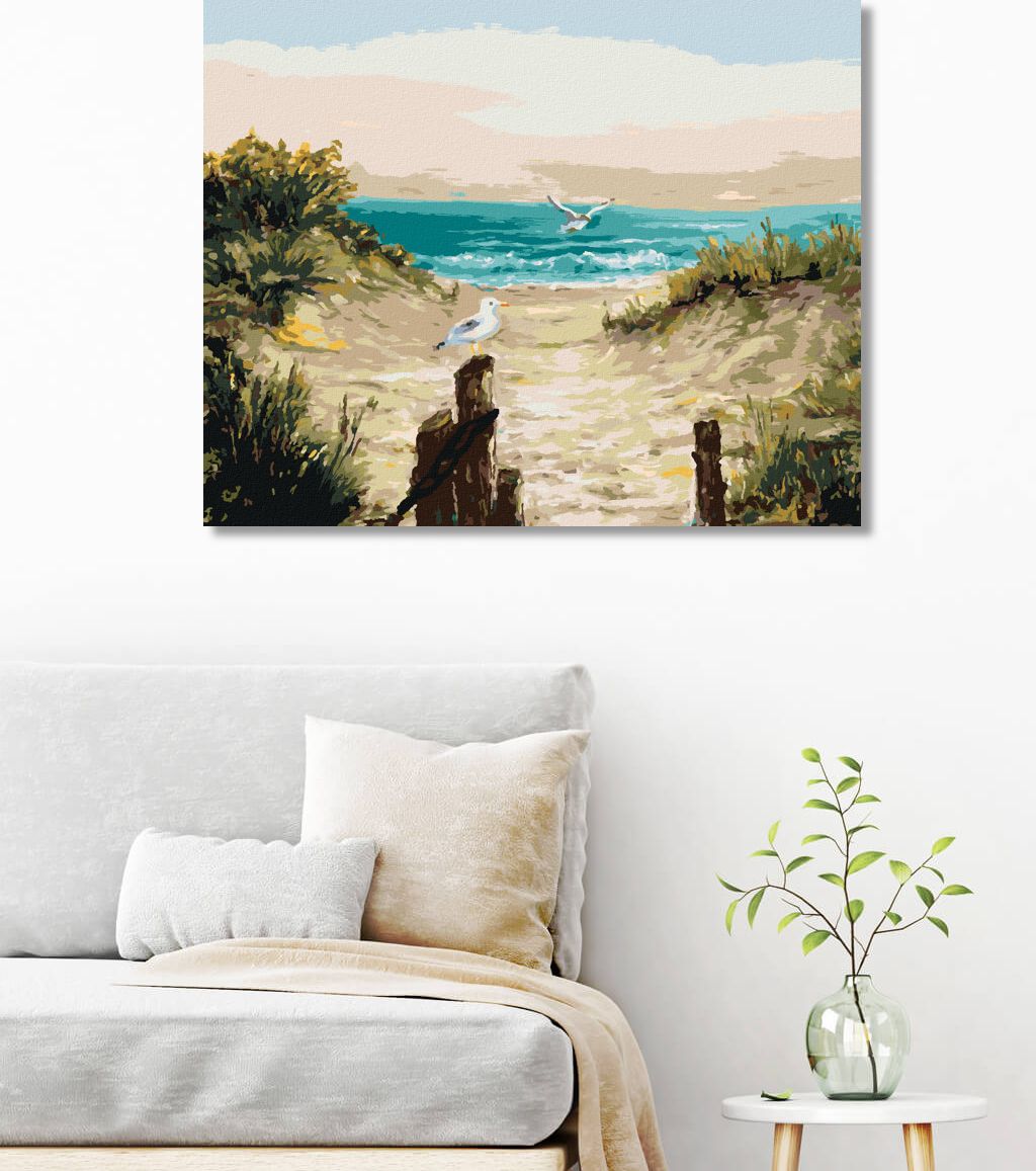 zuty Malování podle čísel - PLÁŽOVÉ DUNY S RACKY - Rozměr: 40x50 cm, Rámování: Varianta: vypnuté plátno na rám - obrázek 5