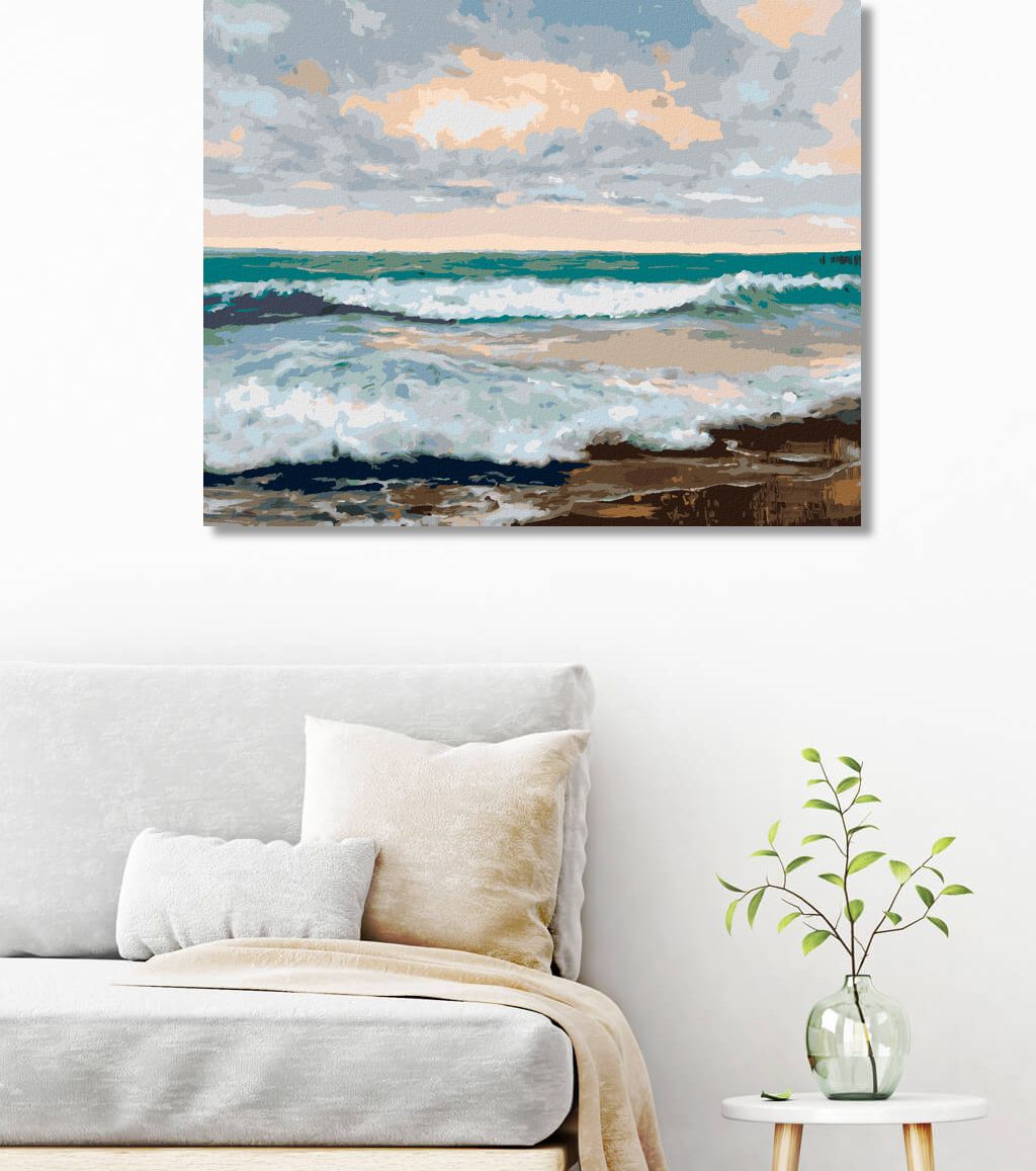 zuty Malování podle čísel - PLÁŽ S VELKÝMI VLNAMI - Rozměr: 40x50 cm, Rámování: Varianta: bez rámu a bez vypnutí plátna - obrázek 4