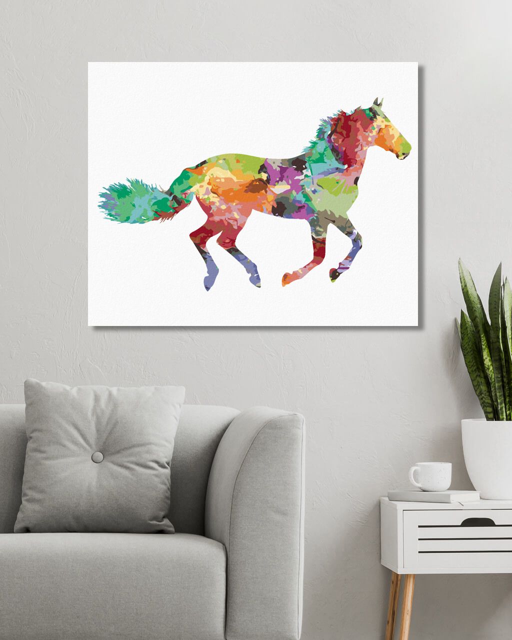 zuty Malování podle čísel - BAREVNÝ KŮŇ V BĚHU - Rozměr: 40x50 cm, Rámování: Varianta: vypnuté plátno na rám - obrázek 5