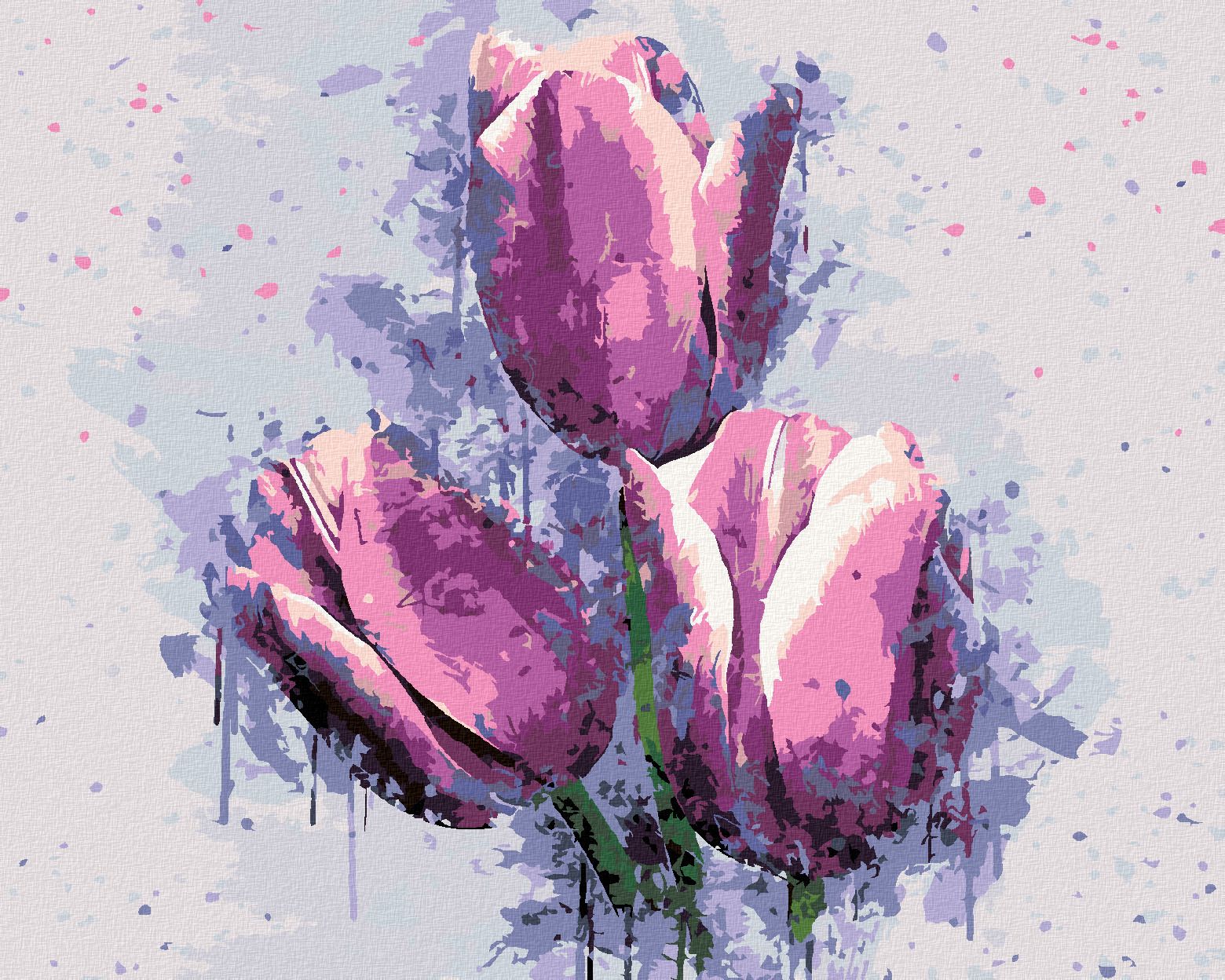 zuty Malování podle čísel - MALOVANÉ TULIPÁNY - Rozměr: 40x50 cm, Rámování: Varianta: vypnuté plátno na rám - obrázek 1