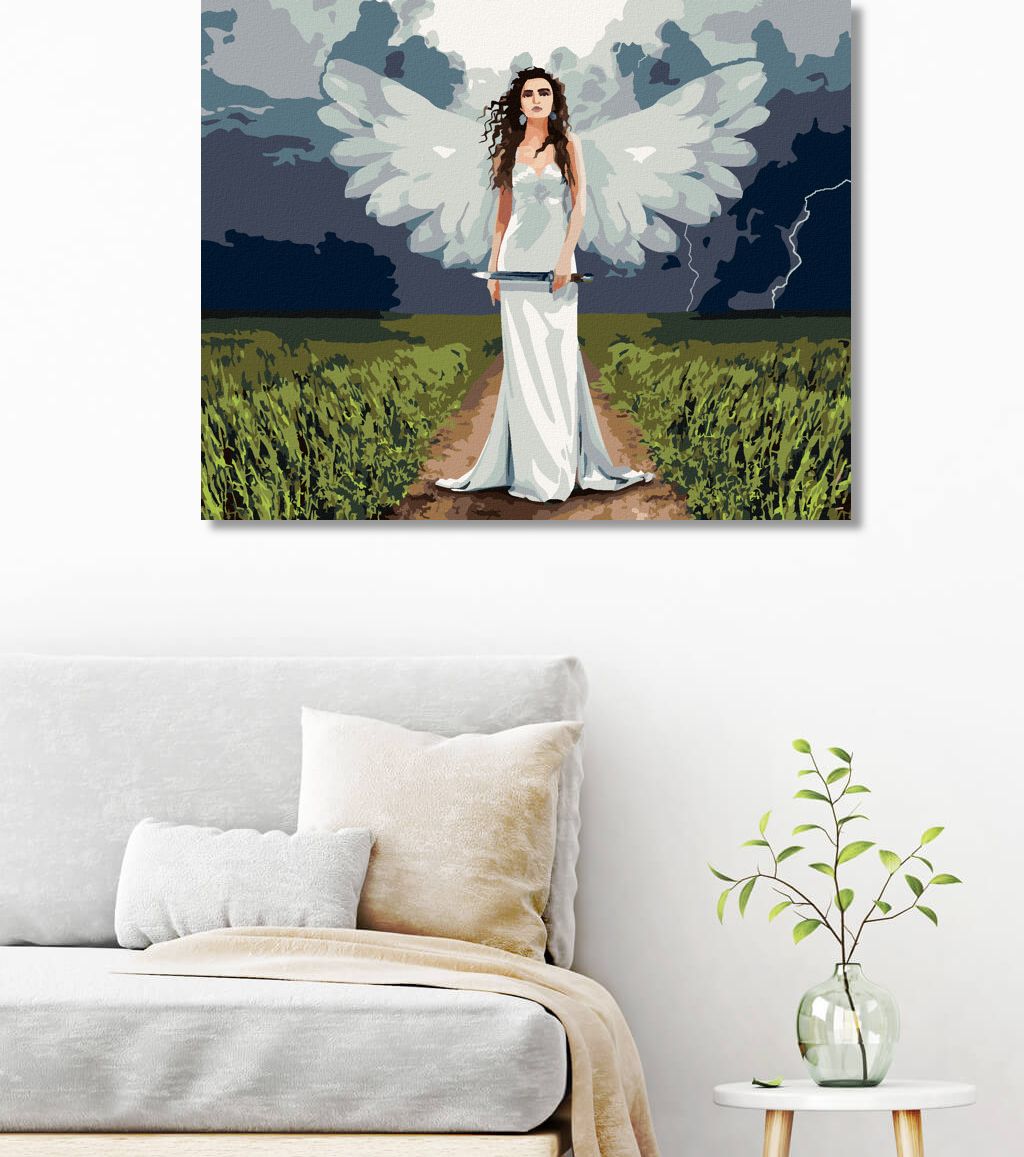 zuty Malování podle čísel - ANDĚLSKÁ ŽENA A BOUŘE - Rozměr: 40x50 cm, Rámování: Varianta: vypnuté plátno na rám - obrázek 8