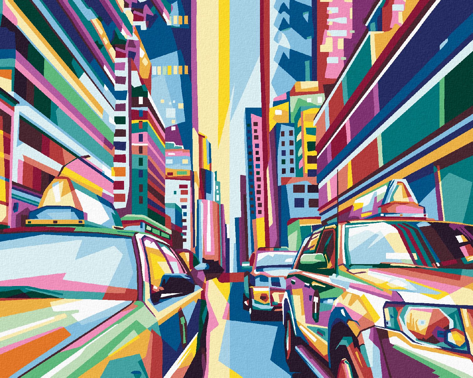 zuty Malování podle čísel - BAREVNÉ MĚSTO NEW YORK - Rozměr: 40x50 cm, Rámování: Varianta: vypnuté plátno na rám - obrázek 1