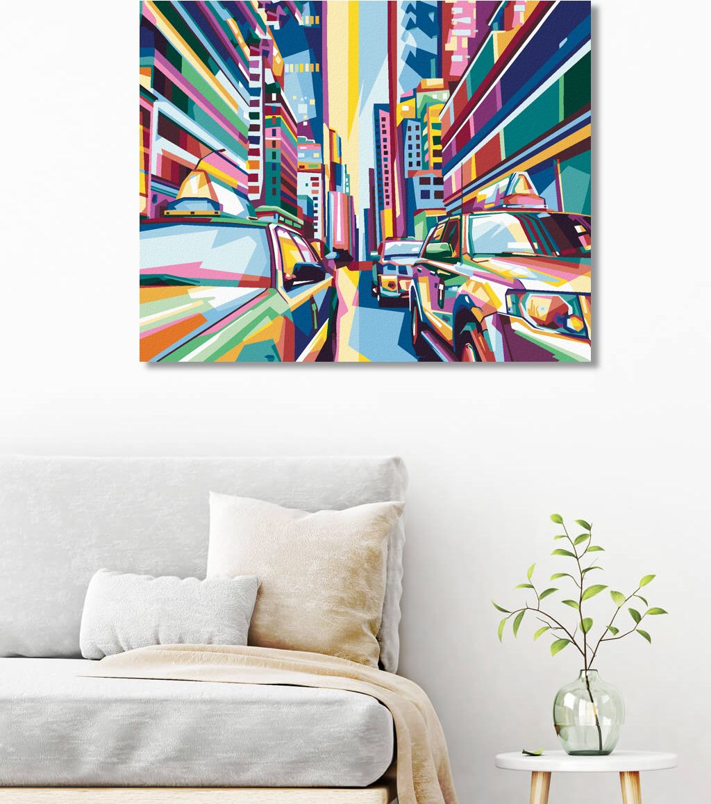 zuty Malování podle čísel - BAREVNÉ MĚSTO NEW YORK - Rozměr: 40x50 cm, Rámování: Varianta: vypnuté plátno na rám - obrázek 5