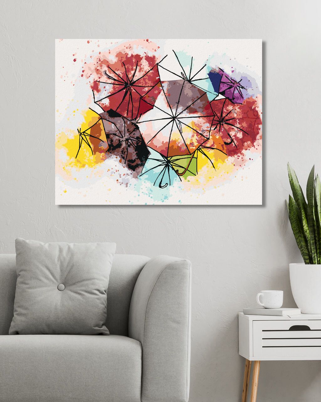 zuty Malování podle čísel - BAREVNÉ DEŠTNÍKY - Rozměr: 40x50 cm, Rámování: Varianta: vypnuté plátno na rám - obrázek 8