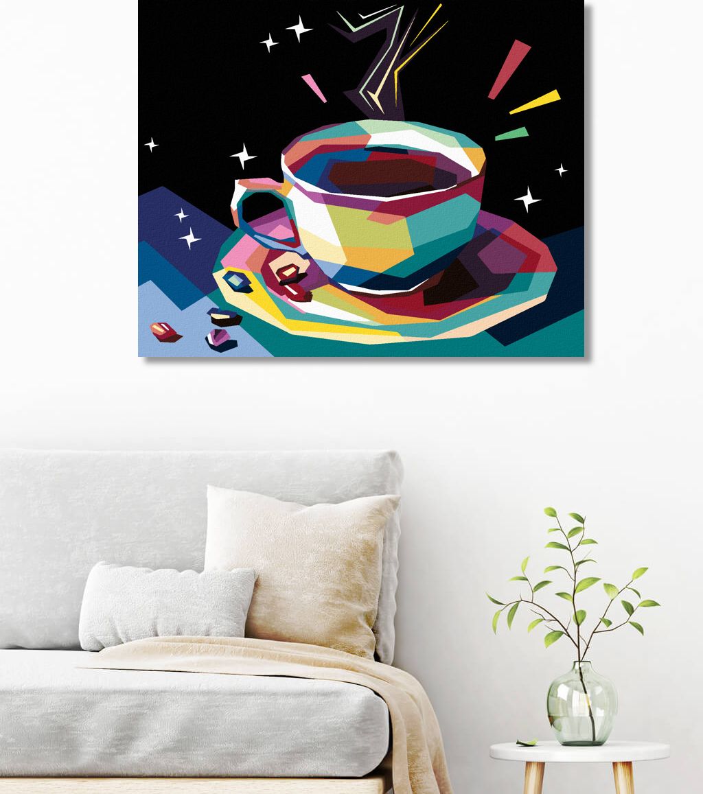 zuty Malování podle čísel - BAREVNÁ KÁVA - Rozměr: 40x50 cm, Rámování: Varianta: vypnuté plátno na rám - obrázek 4