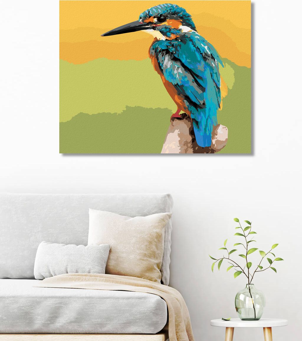 zuty Malování podle čísel - PTÁK LEDŇÁČEK - Rozměr: 40x50 cm, Rámování: Varianta: vypnuté plátno na rám - obrázek 6