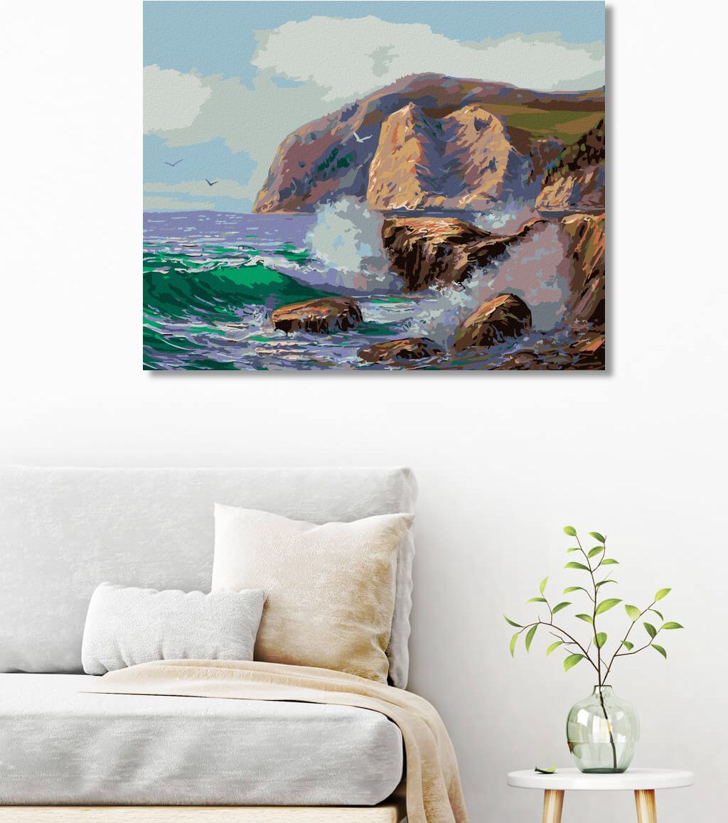 zuty Malování podle čísel - RANNÍ PŘÍLIV VLN - Rozměr: 40x50 cm, Rámování: Varianta: vypnuté plátno na rám - obrázek 3