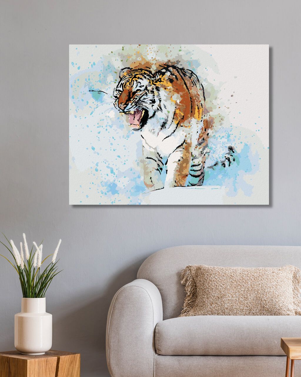 zuty Malování podle čísel - MALOVANÝ TYGR - Rozměr: 40x50 cm, Rámování: Varianta: vypnuté plátno na rám - obrázek 3