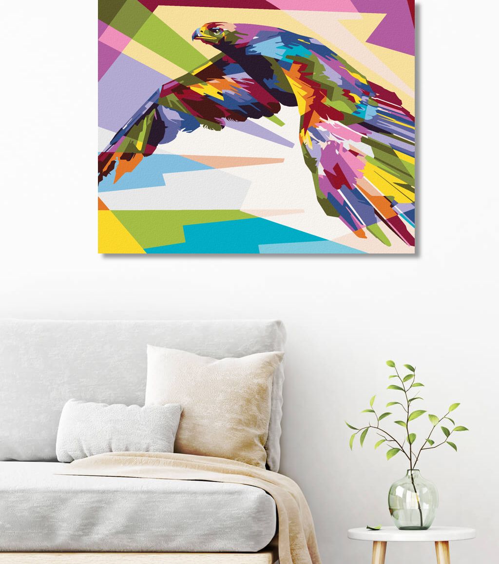 zuty Malování podle čísel - BAREVNÝ OREL V LETU - Rozměr: 40x50 cm, Rámování: Varianta: vypnuté plátno na rám - obrázek 10
