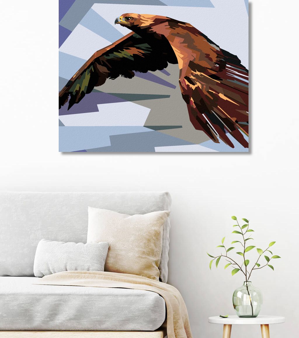 zuty Malování podle čísel - HNĚDÝ OREL V LETU - Rozměr: 40x50 cm, Rámování: Varianta: vypnuté plátno na rám - obrázek 6