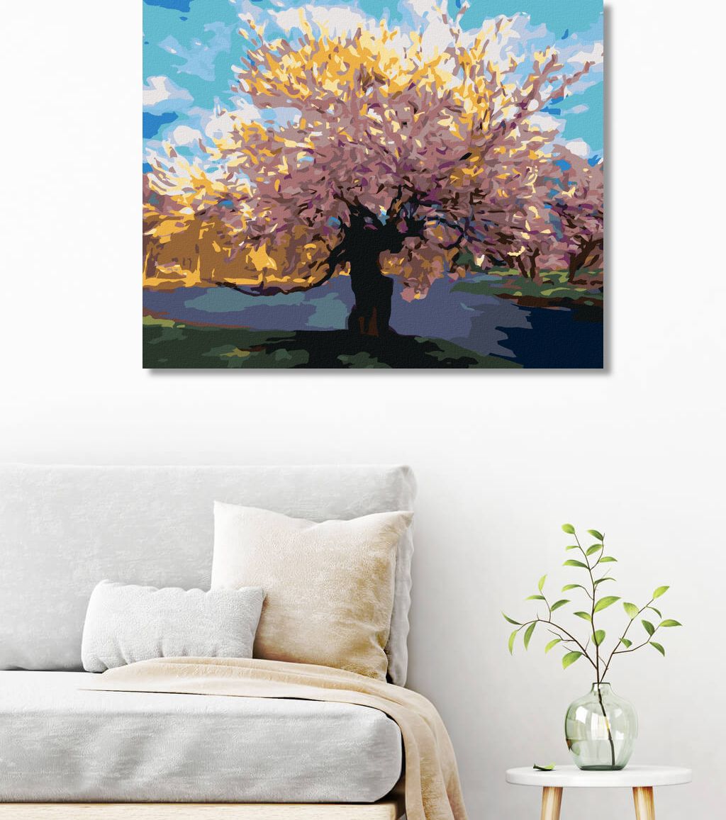 zuty Malování podle čísel - SAKURA U POTOKA - Rozměr: 40x50 cm, Rámování: Varianta: vypnuté plátno na rám - obrázek 4