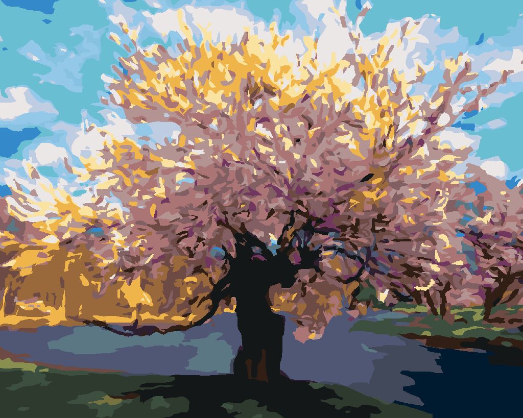 zuty Malování podle čísel - SAKURA U POTOKA - Rozměr: 40x50 cm, Rámování: Varianta: vypnuté plátno na rám - obrázek 6