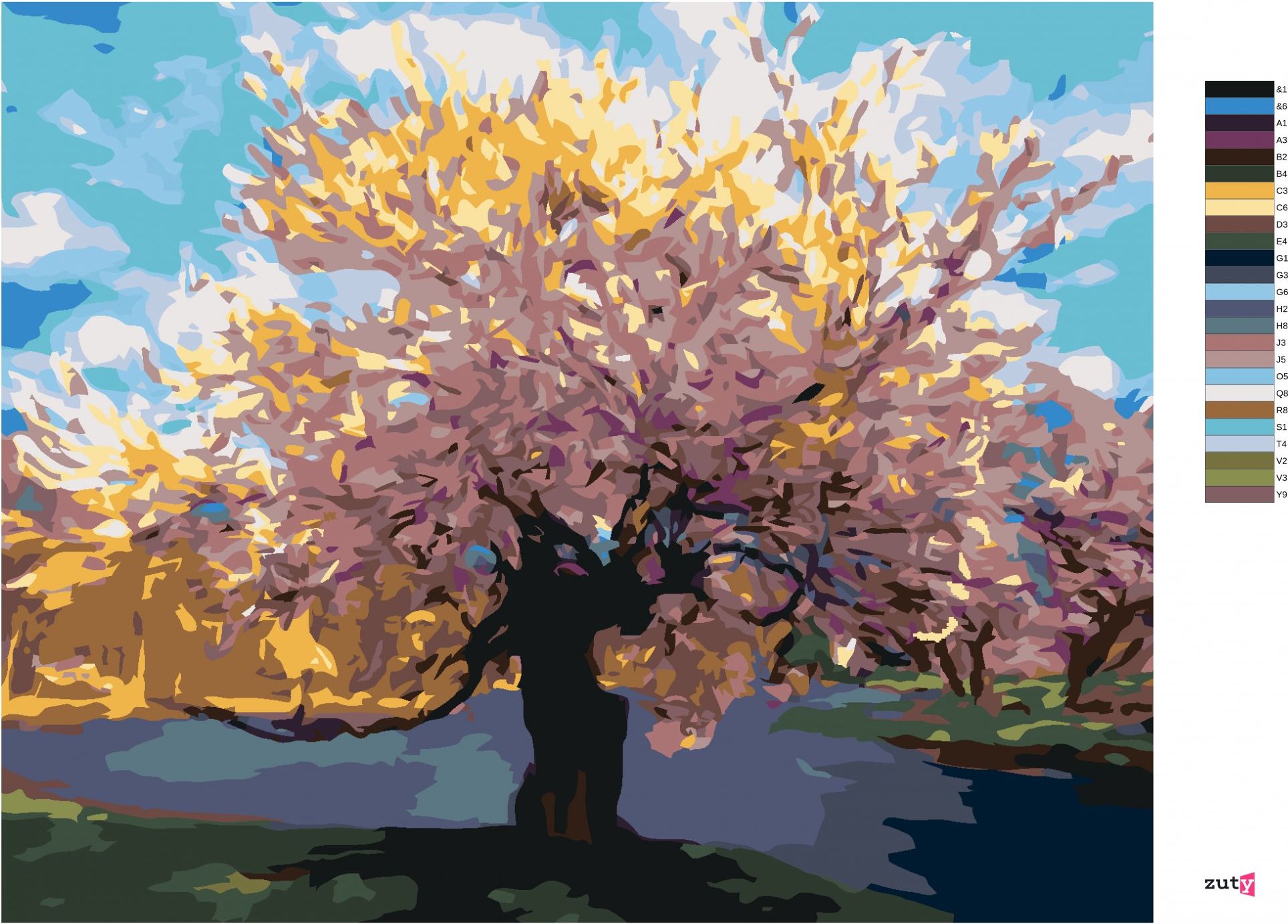 zuty Malování podle čísel - SAKURA U POTOKA - Rozměr: 40x50 cm, Rámování: Varianta: vypnuté plátno na rám - obrázek 9