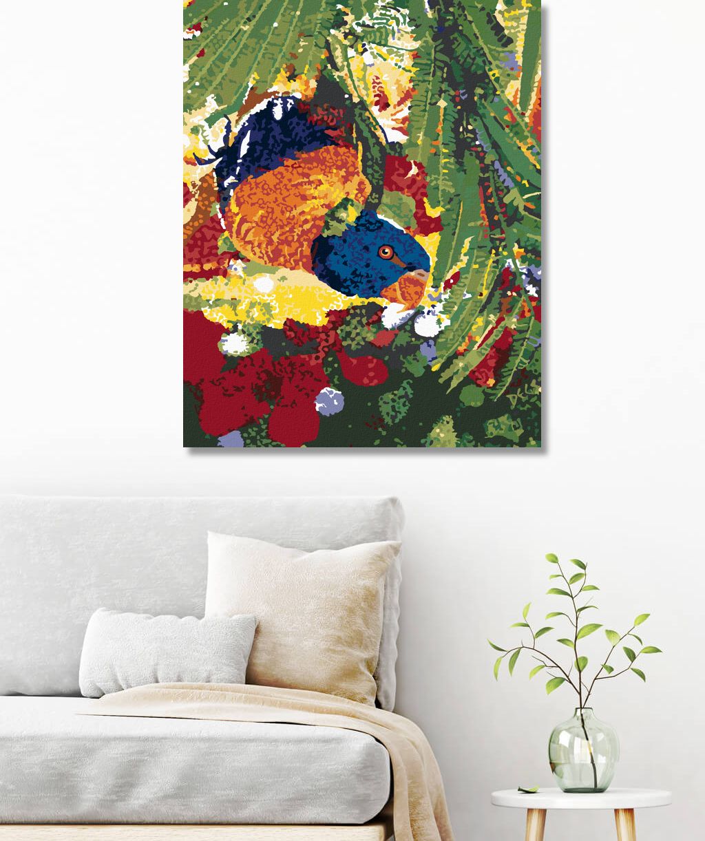 zuty Malování podle čísel - PAPOUŠEK HLAVOU DOLŮ - Rozměr: 40x50 cm, Rámování: Varianta: vypnuté plátno na rám - obrázek 8
