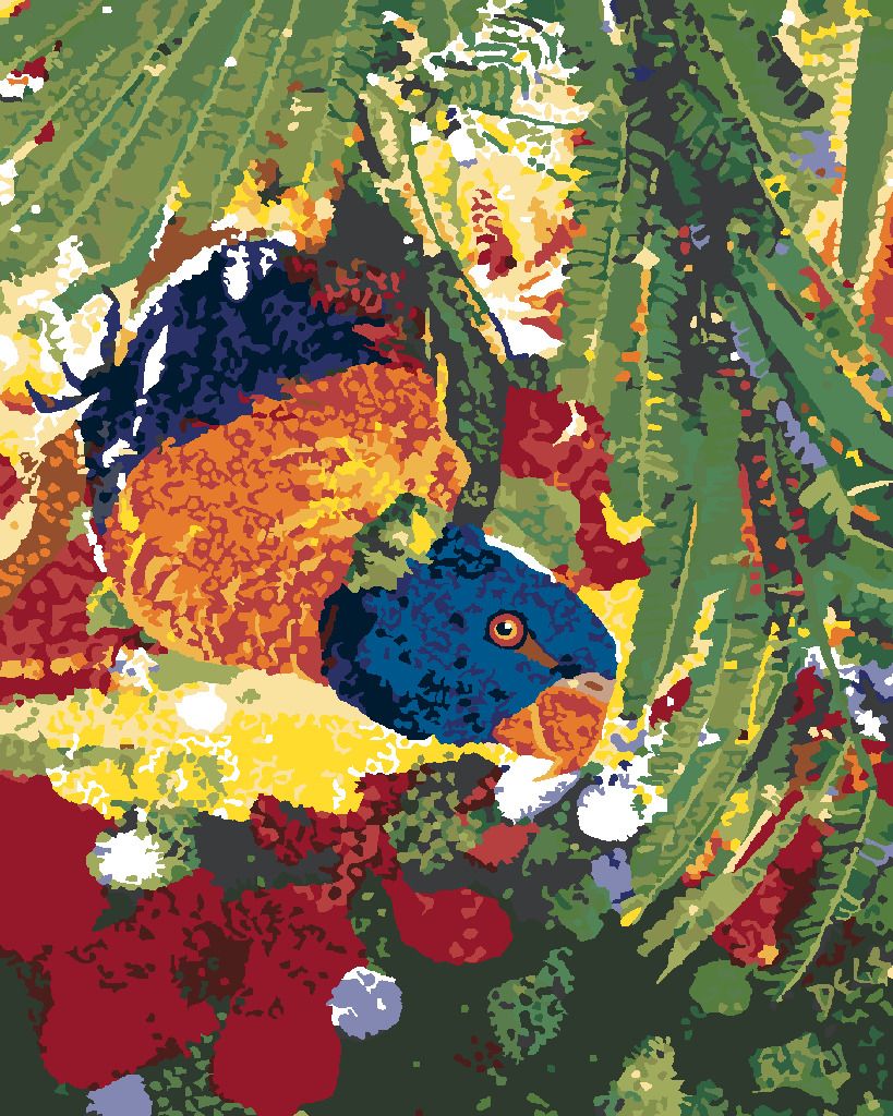 zuty Malování podle čísel - PAPOUŠEK HLAVOU DOLŮ - Rozměr: 40x50 cm, Rámování: Varianta: vypnuté plátno na rám - obrázek 9