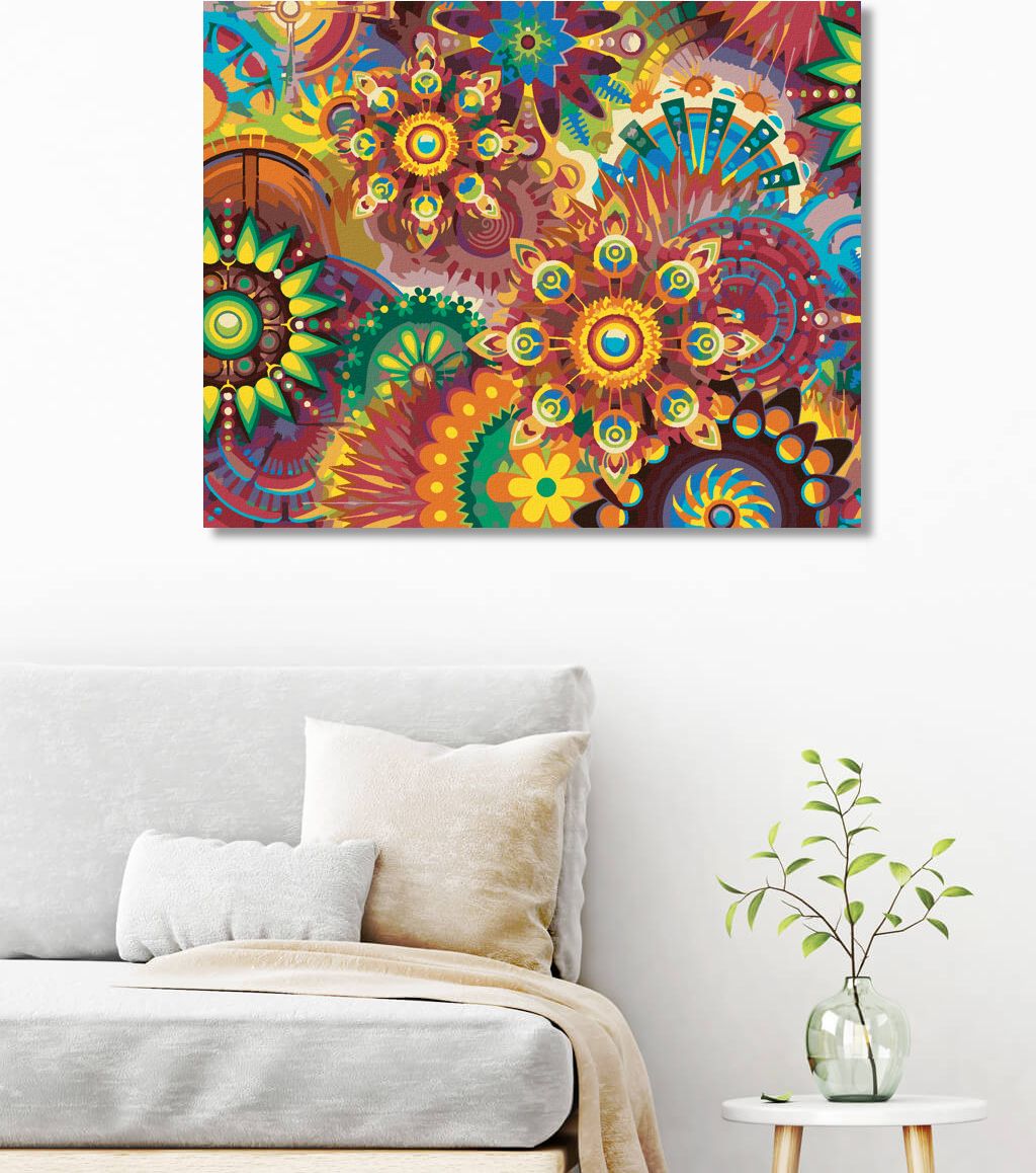 zuty Malování podle čísel - BAREVNÉ MANDALY - Rozměr: 40x50 cm, Rámování: Varianta: vypnuté plátno na rám - obrázek 10