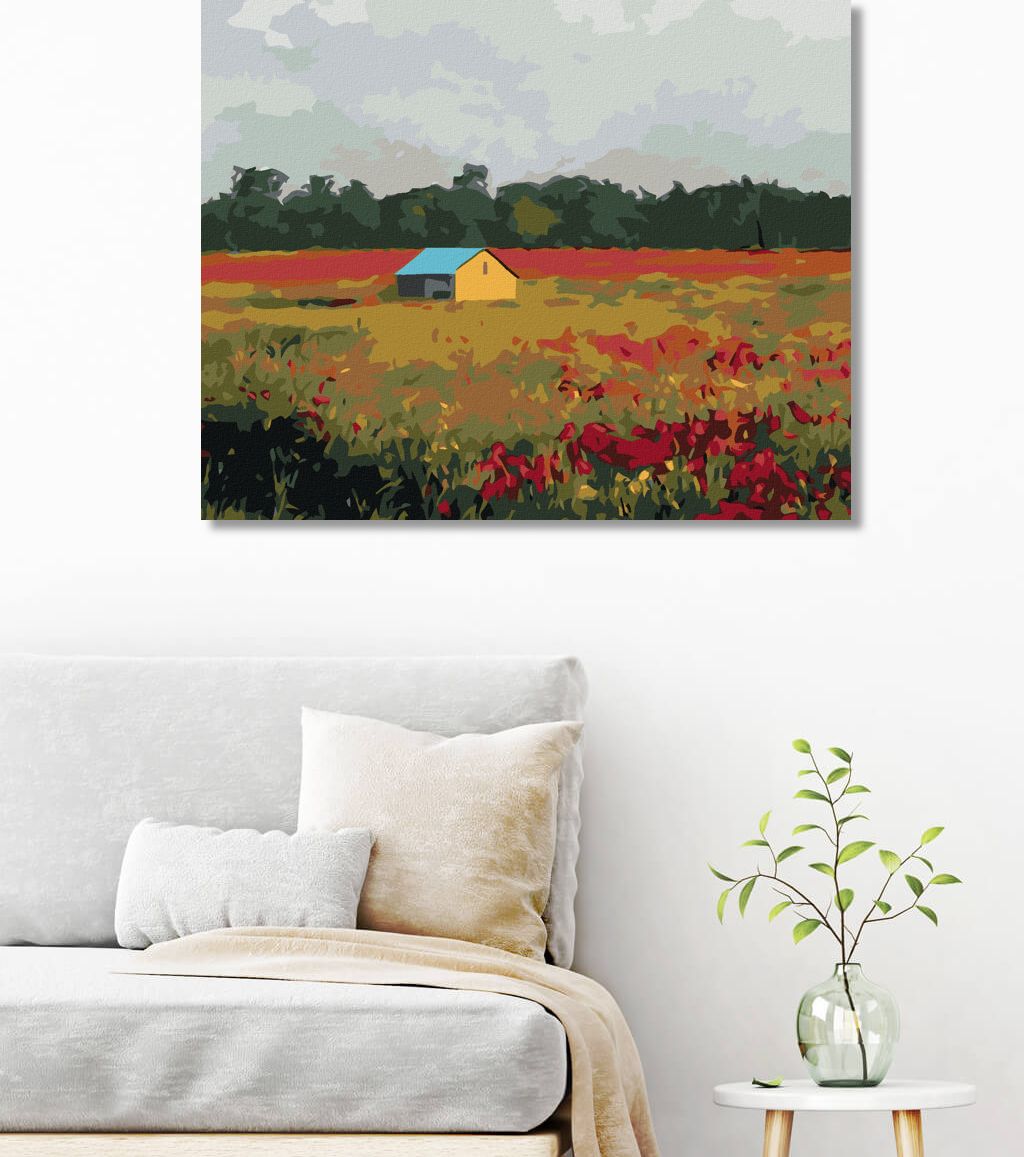 zuty Malování podle čísel - DOMEK A VLČÍ MÁKY - Rozměr: 40x50 cm, Rámování: Varianta: vypnuté plátno na rám - obrázek 10