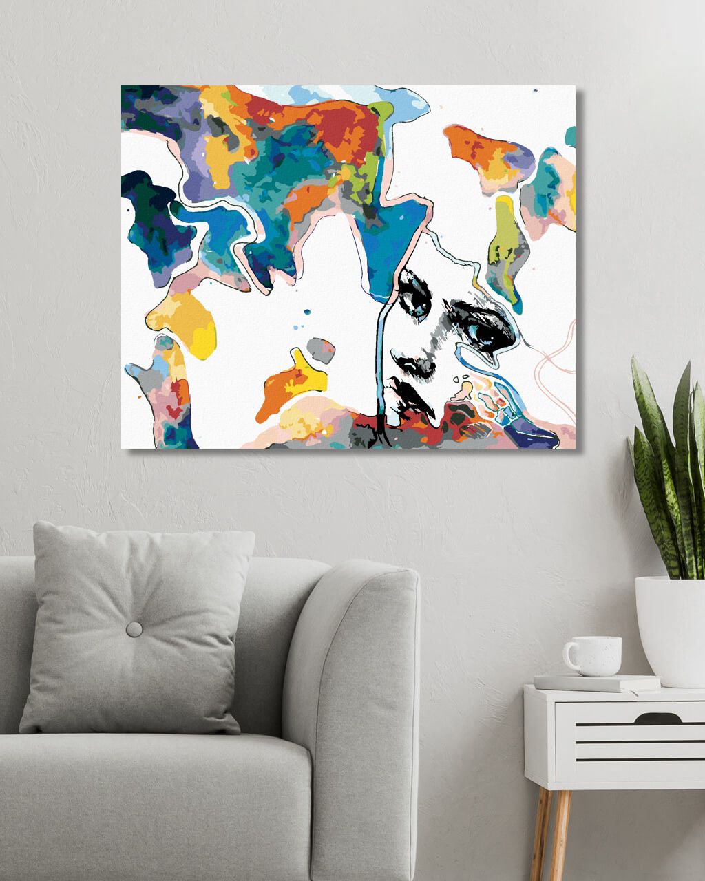 zuty Malování podle čísel - ŽENA A BAREVNÉ SKVRNY - Rozměr: 40x50 cm, Rámování: Varianta: vypnuté plátno na rám - obrázek 7