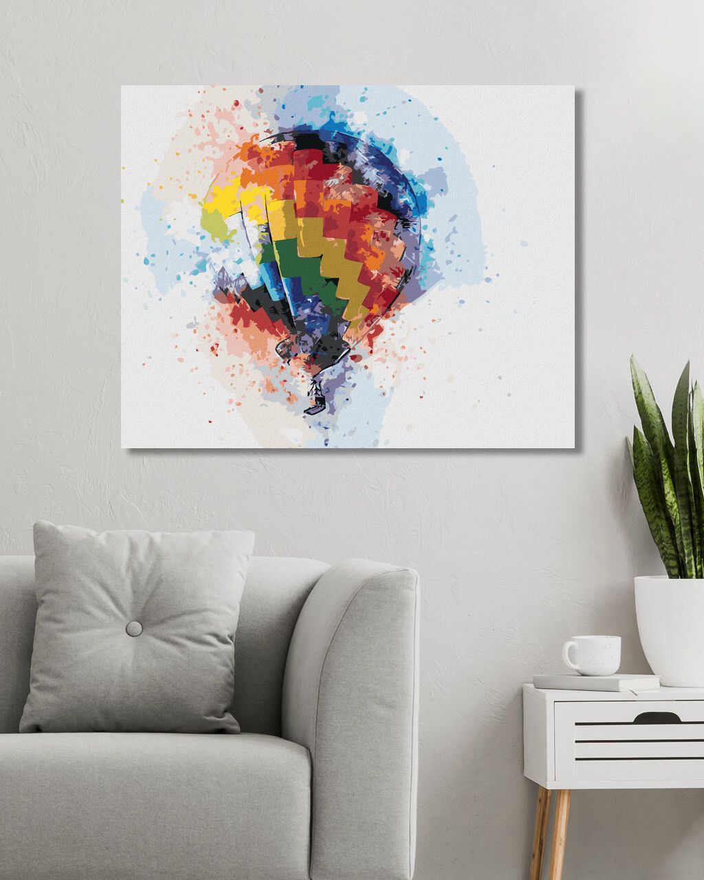 zuty Malování podle čísel - BAREVNÝ HORKOVZDUŠNÝ BALON - Rozměr: 40x50 cm, Rámování: Varianta: vypnuté plátno na rám - obrázek 9