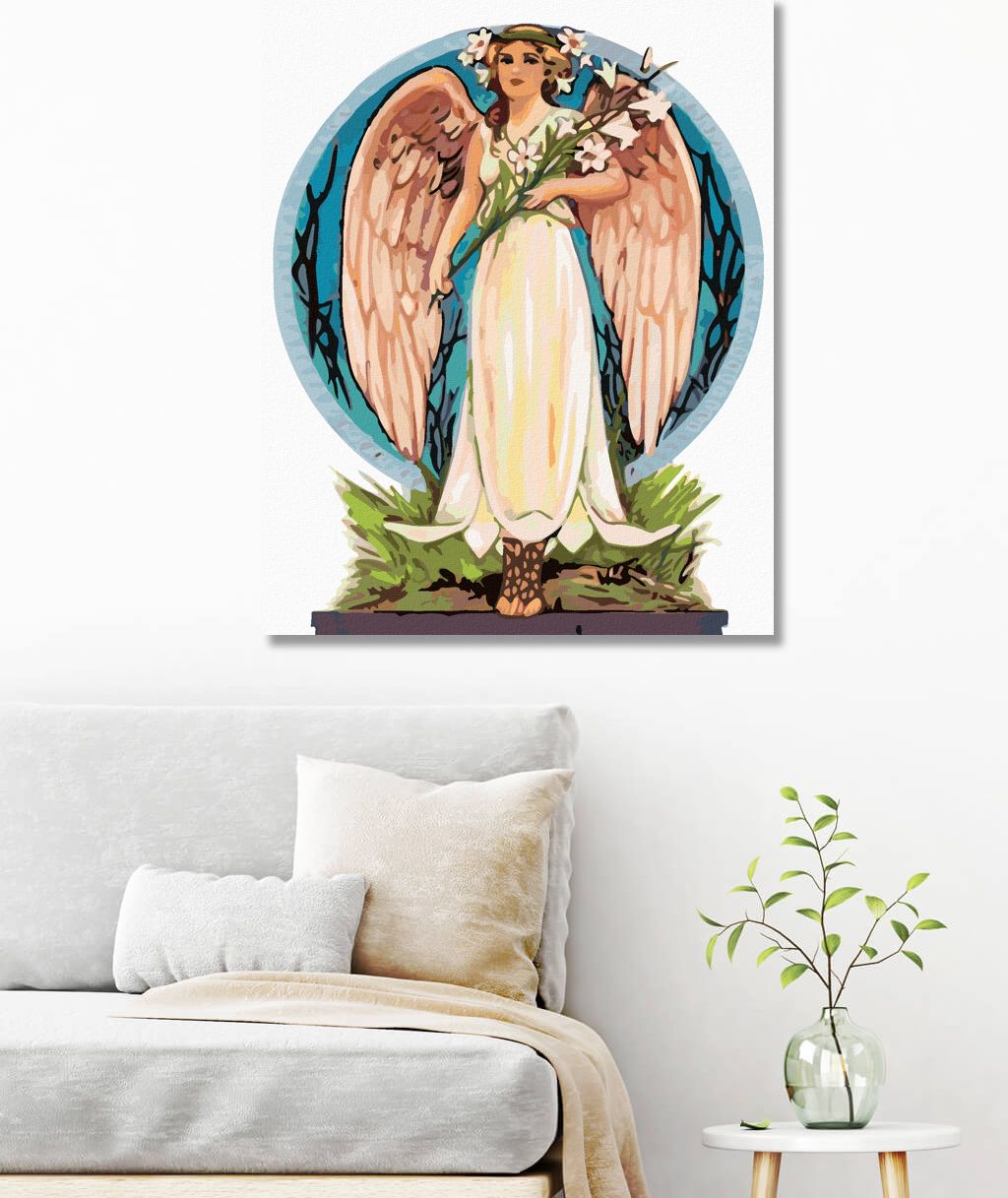 zuty Malování podle čísel - DEKORATIVNÍ ŽENA ANDĚL - Rozměr: 40x50 cm, Rámování: Varianta: vypnuté plátno na rám - obrázek 9