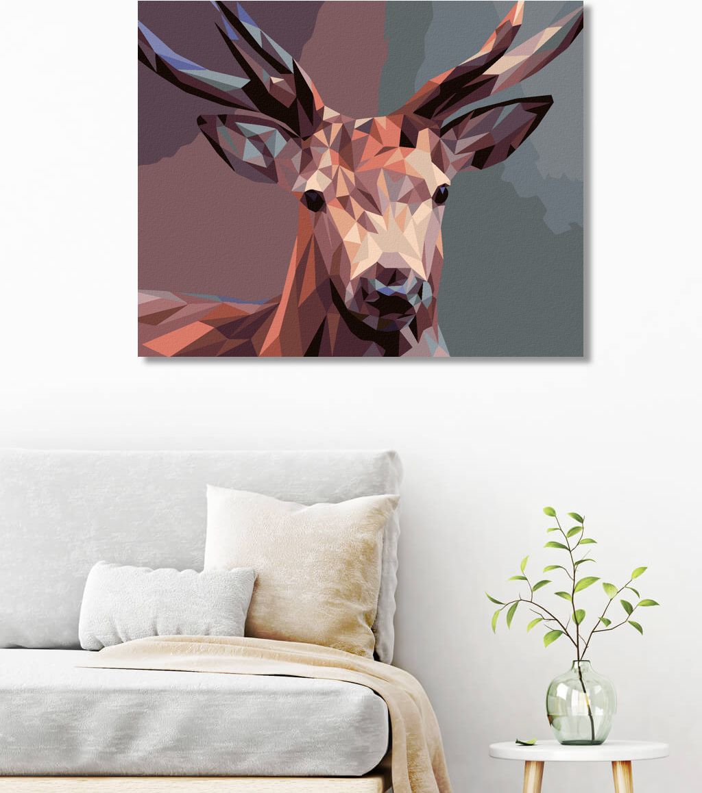 zuty Malování podle čísel - JELEN MOZAIKA - Rozměr: 40x50 cm, Rámování: Varianta: vypnuté plátno na rám - obrázek 10