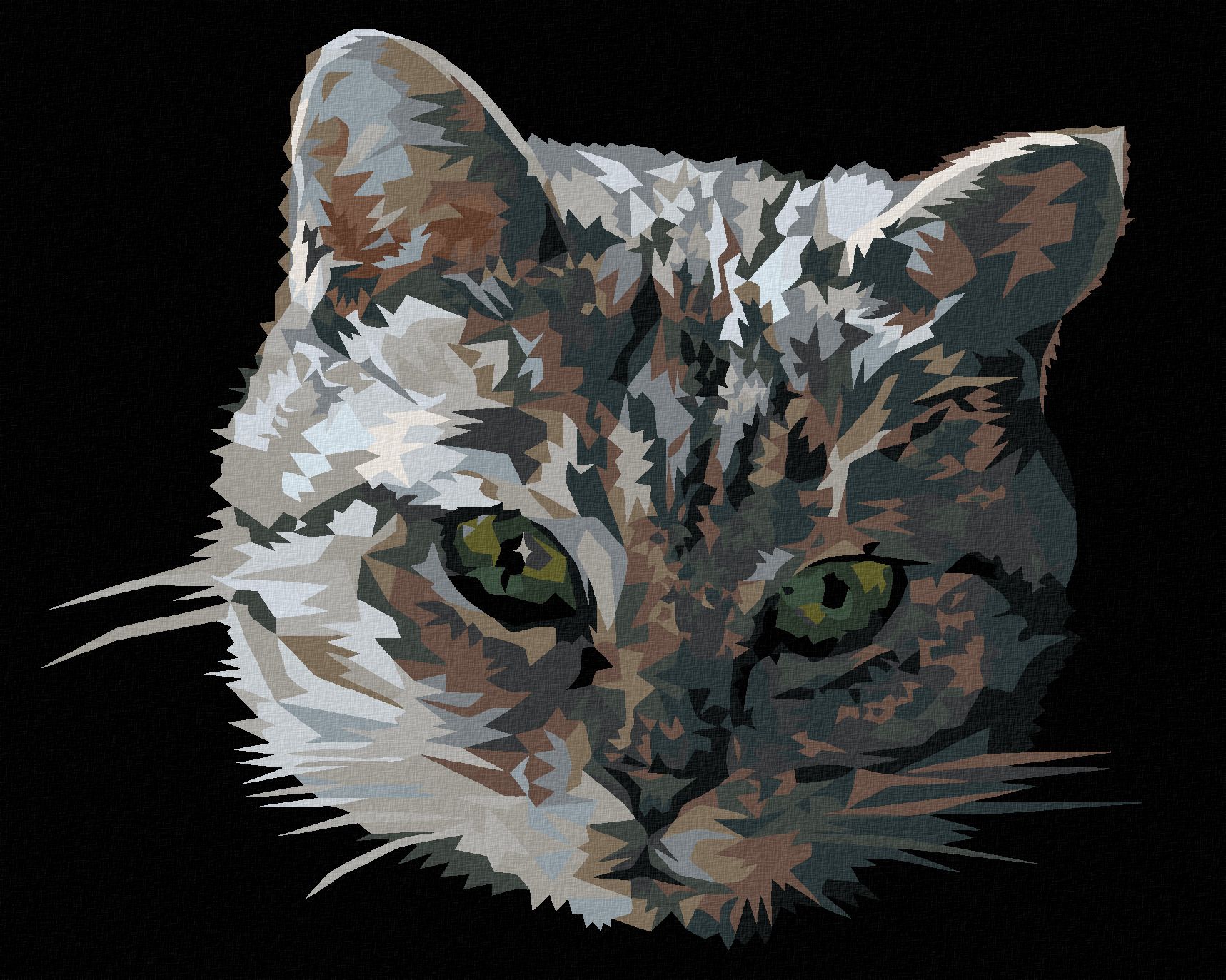 zuty Malování podle čísel - ŠEDÁ KOČKA PORTRÉT - Rozměr: 40x50 cm, Rámování: Varianta: bez rámu a bez vypnutí plátna - obrázek 1