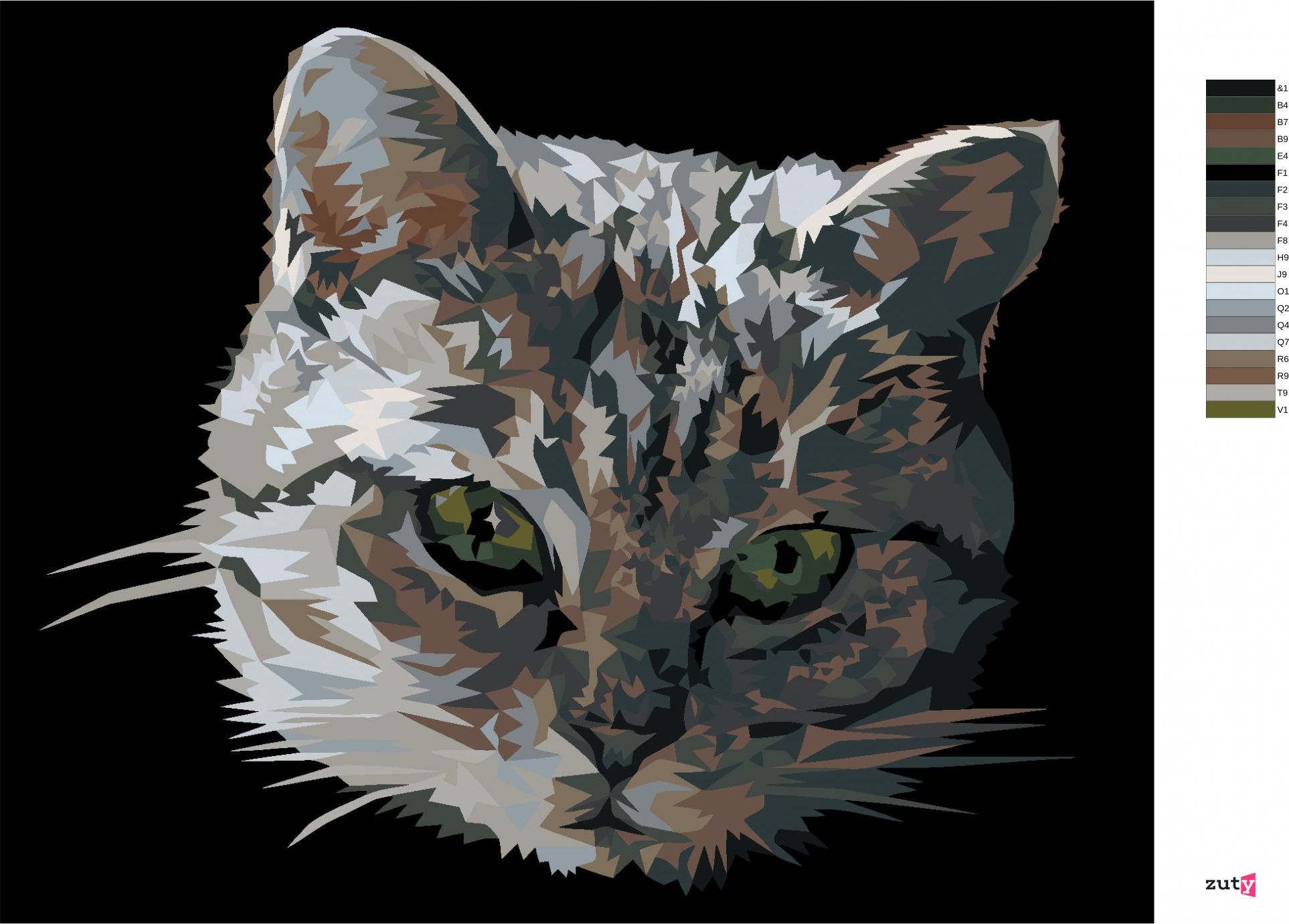 zuty Malování podle čísel - ŠEDÁ KOČKA PORTRÉT - Rozměr: 40x50 cm, Rámování: Varianta: bez rámu a bez vypnutí plátna - obrázek 10