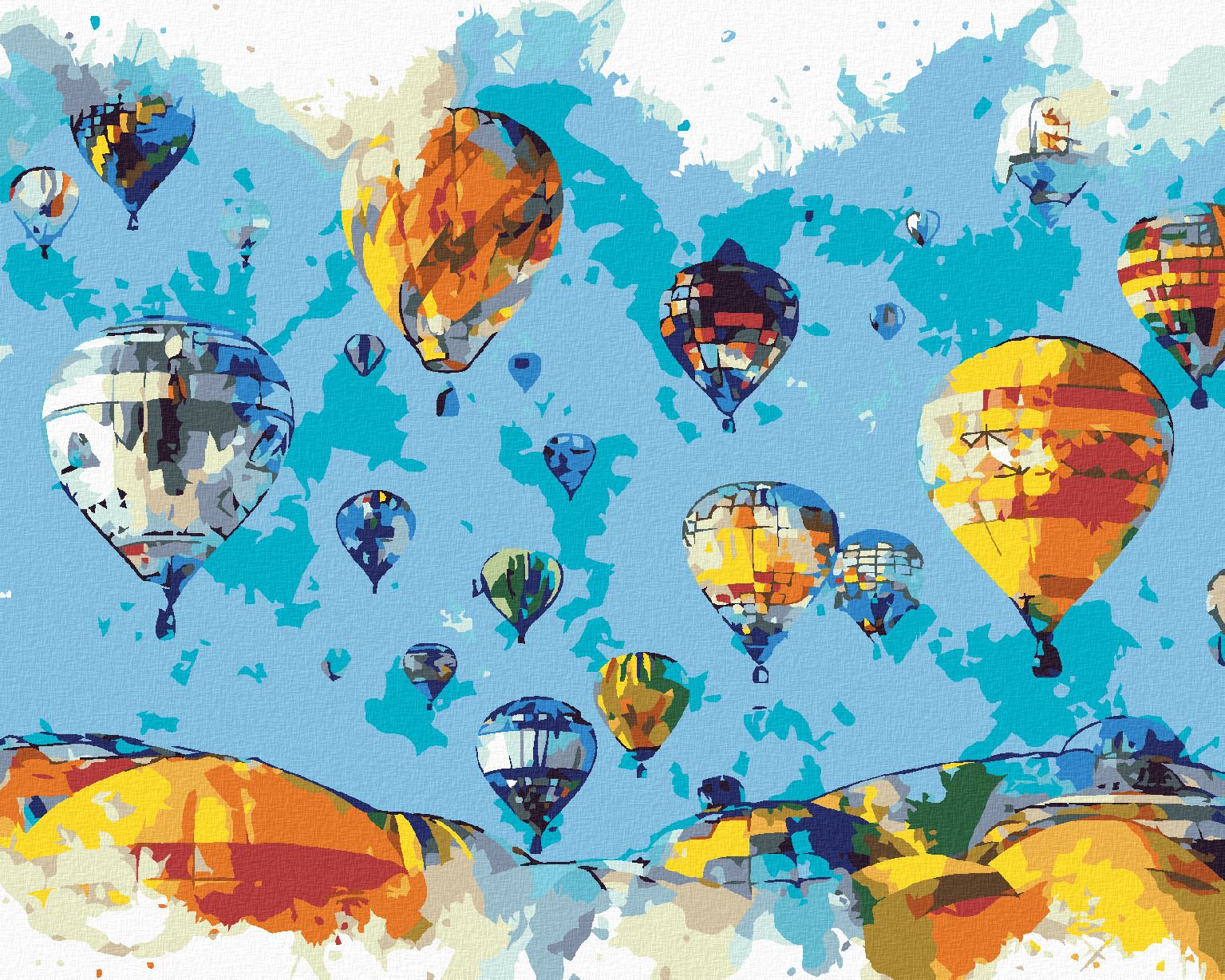 zuty Malování podle čísel - MALOVANÉ BALONY - Rozměr: 40x50 cm, Rámování: Varianta: bez rámu a bez vypnutí plátna - obrázek 1