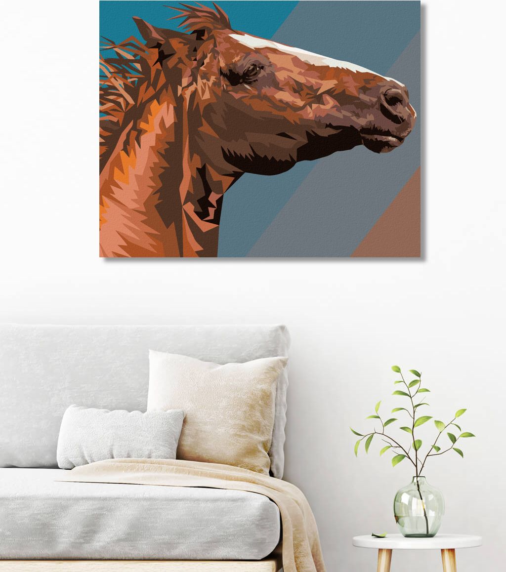 zuty Malování podle čísel - HNĚDÝ KŮŇ PORTRÉT - Rozměr: 40x50 cm, Rámování: Varianta: bez rámu a bez vypnutí plátna - obrázek 5