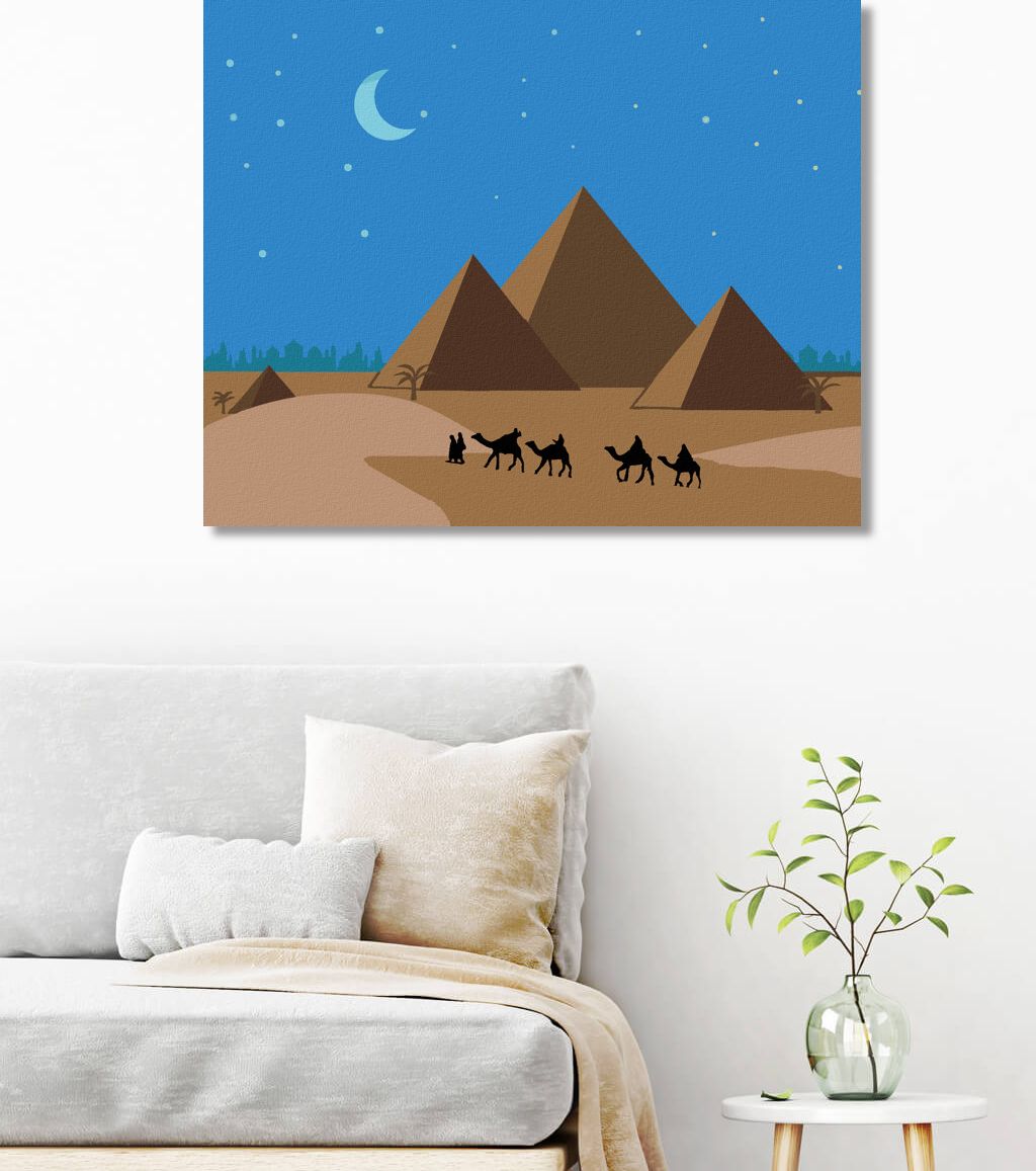 zuty Malování podle čísel - PYRAMIDY EGYPT - Rozměr: 40x50 cm, Rámování: Varianta: vypnuté plátno na rám - obrázek 5