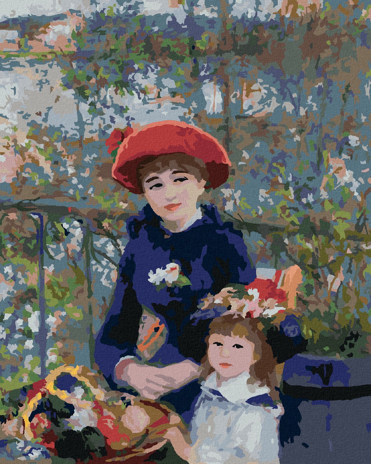 zuty Malování podle čísel - DVĚ SESTRY NA TERASE (PIERRE-AUGUSTE RENOIR) - Rozměr: 40x50 cm, Rámování: Varianta: bez rámu a bez vypnutí plátna - obrázek 1