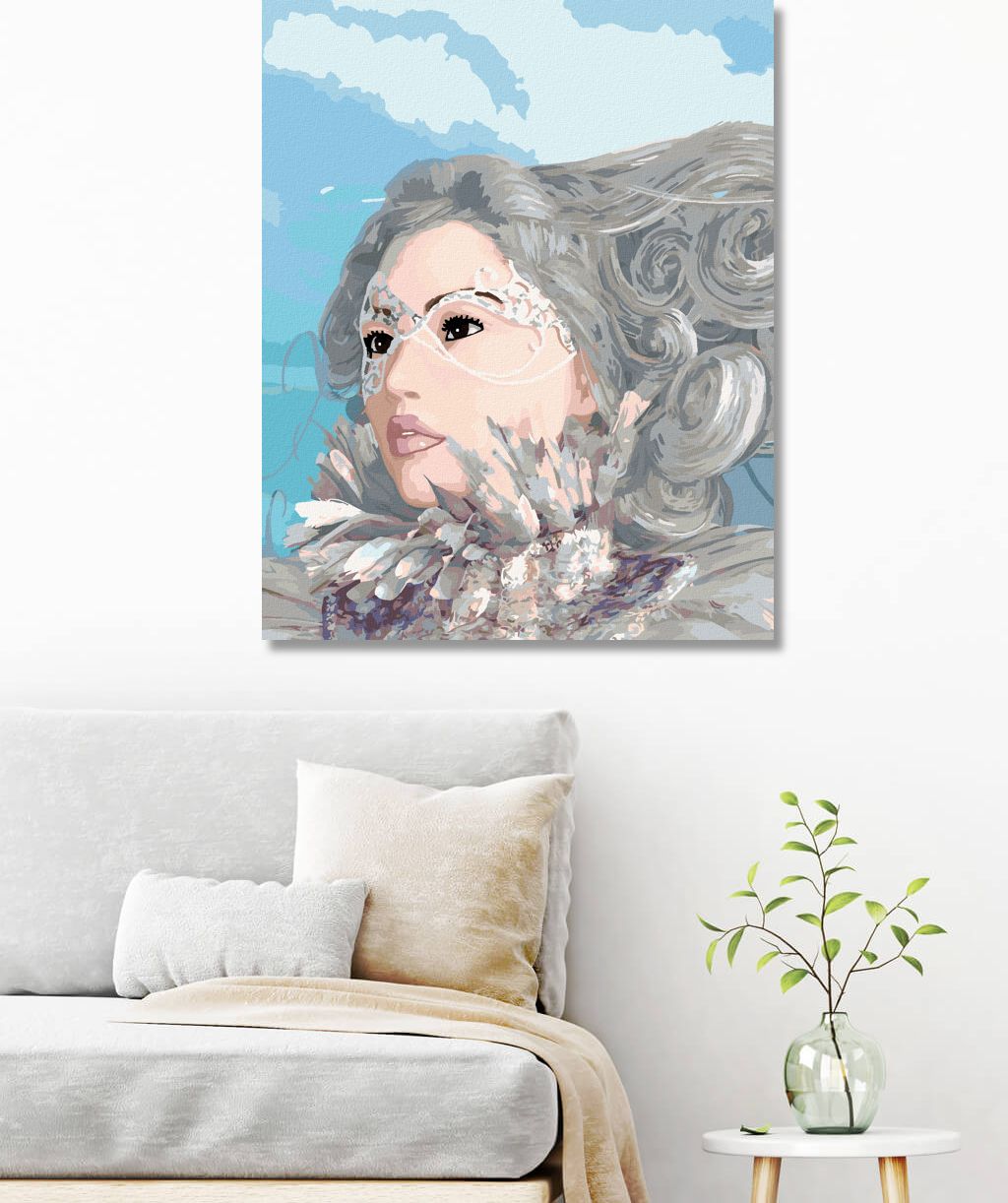 zuty Malování podle čísel - FANTASY ŽENA V ŠEDÉ - Rozměr: 40x50 cm, Rámování: Varianta: vypnuté plátno na rám - obrázek 5