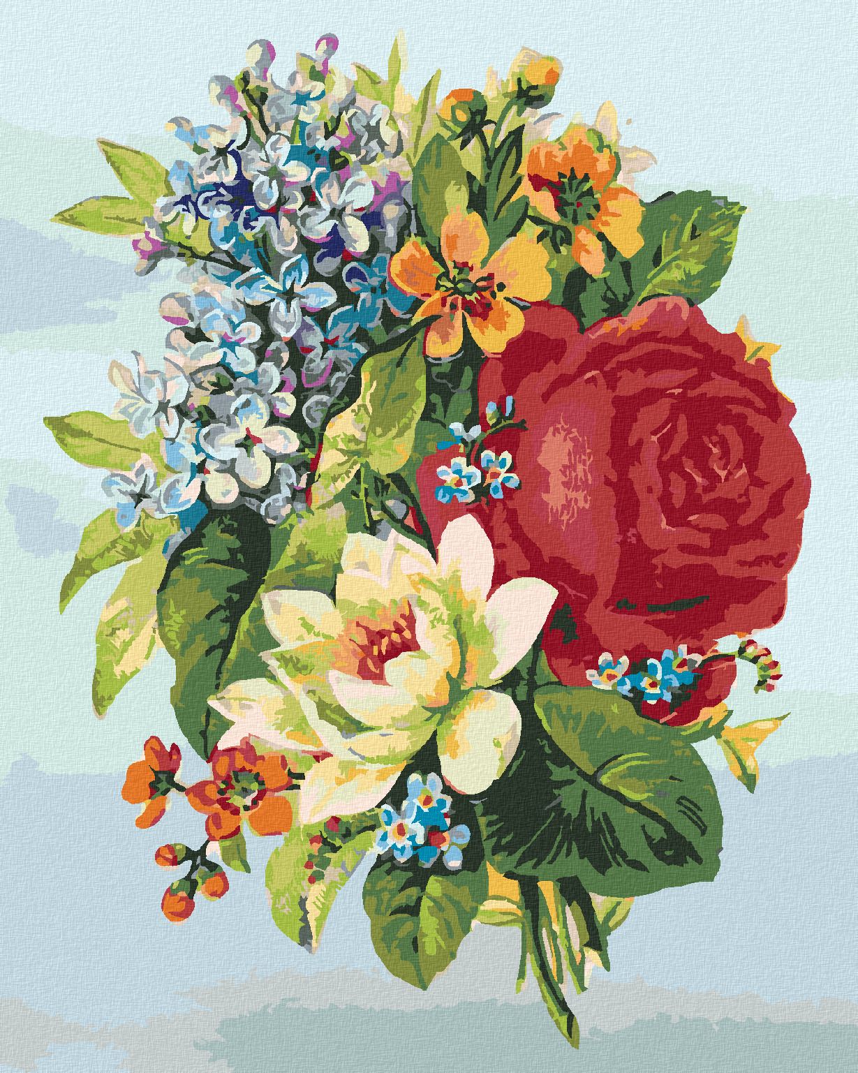 zuty Malování podle čísel - KOLÁŽ KVĚTINY - Rozměr: 40x50 cm, Rámování: Varianta: bez rámu a bez vypnutí plátna - obrázek 1