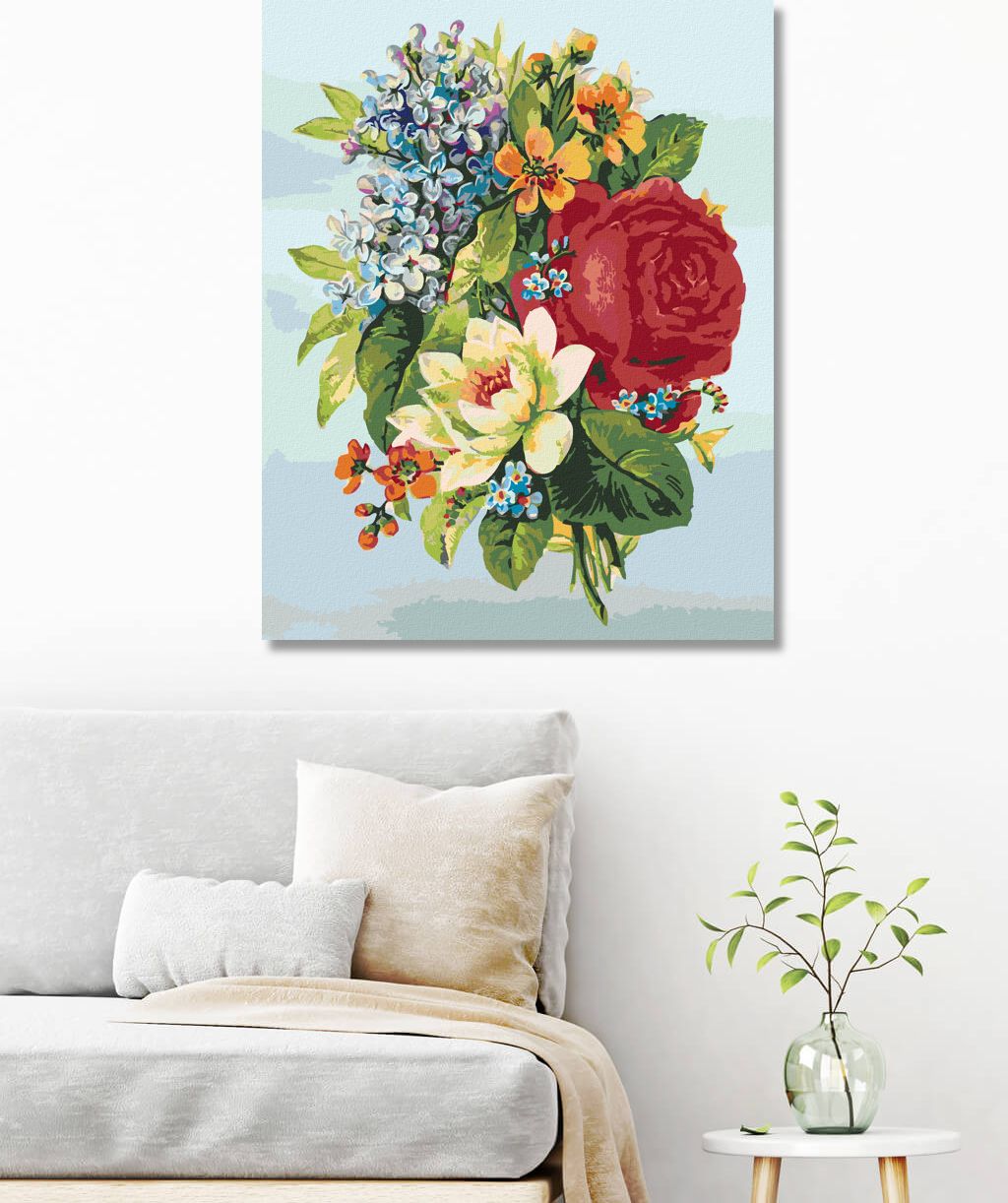 zuty Malování podle čísel - KOLÁŽ KVĚTINY - Rozměr: 40x50 cm, Rámování: Varianta: vypnuté plátno na rám - obrázek 4