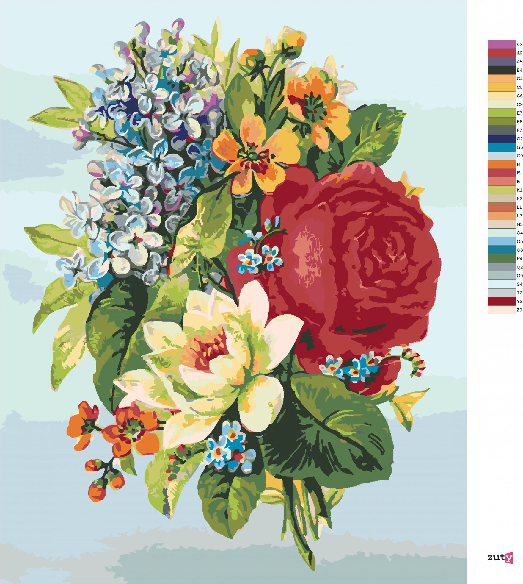 zuty Malování podle čísel - KOLÁŽ KVĚTINY - Rozměr: 40x50 cm, Rámování: Varianta: vypnuté plátno na rám - obrázek 6