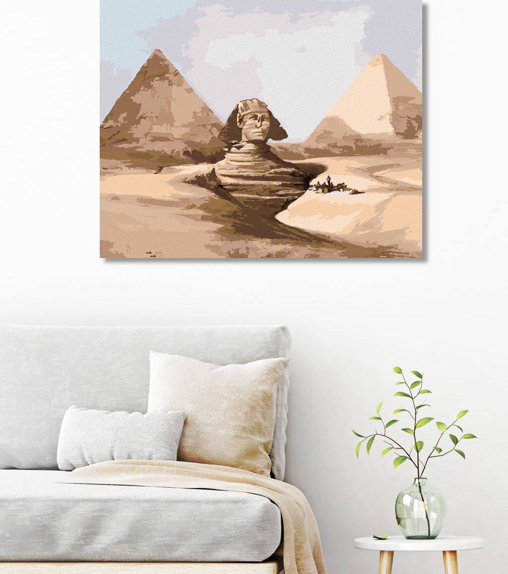 zuty Malování podle čísel - SFINGA A PYRAMIDY EGYPT - Rozměr: 40x50 cm, Rámování: Varianta: bez rámu a bez vypnutí plátna - obrázek 9