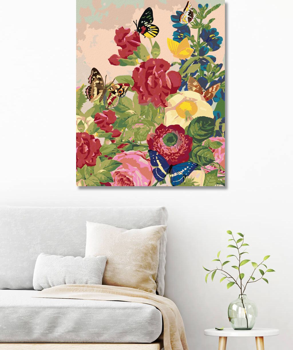 zuty Malování podle čísel - MOTÝLI A PESTRÉ KVĚTINY - Rozměr: 40x50 cm, Rámování: Varianta: vypnuté plátno na rám - obrázek 7