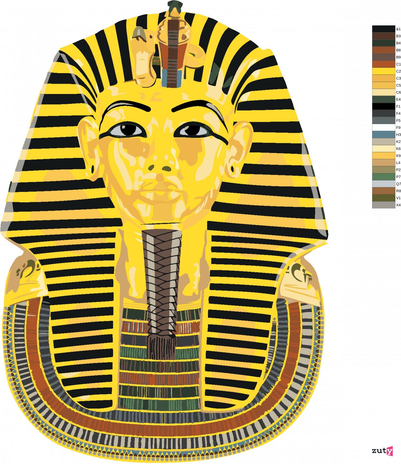 zuty Malování podle čísel - TUTANCHAMON EGYPT - Rozměr: 40x50 cm, Rámování: Varianta: bez rámu a bez vypnutí plátna - obrázek 8