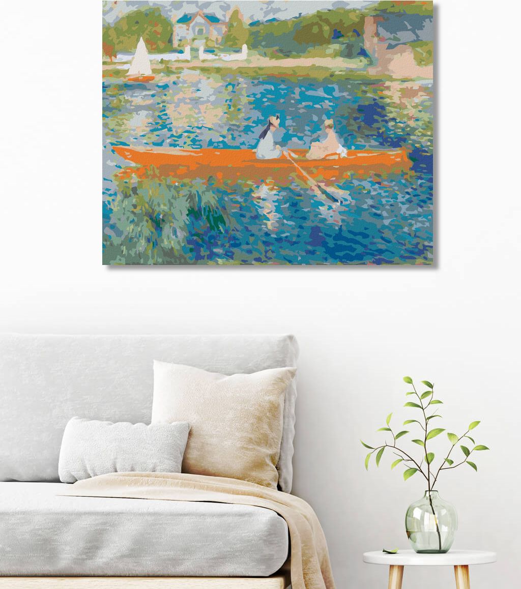 zuty Malování podle čísel - VYJÍŽĎKA PO SEINĚ (PIERRE-AUGUSTE RENOIR) - Rozměr: 40x50 cm, Rámování: Varianta: vypnuté plátno na rám - obrázek 3