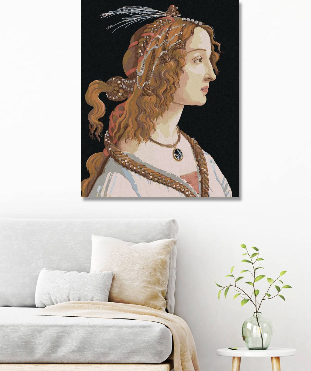 zuty Malování podle čísel - PORTRÉT DÁMY (SANDRO BOTTICELLI) - Rozměr: 40x50 cm, Rámování: Varianta: vypnuté plátno na rám - obrázek 9