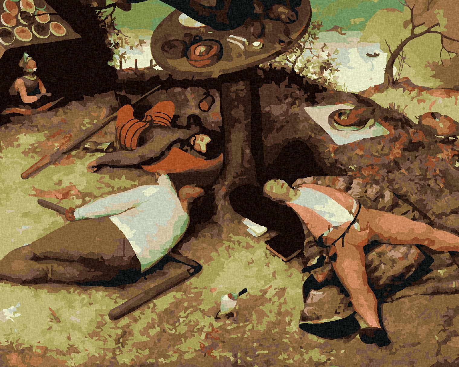 zuty Malování podle čísel - V ZEMI PECIVÁLŮ (PIETER BRUEGEL) - Rozměr: 40x50 cm, Rámování: Varianta: bez rámu a bez vypnutí plátna - obrázek 1