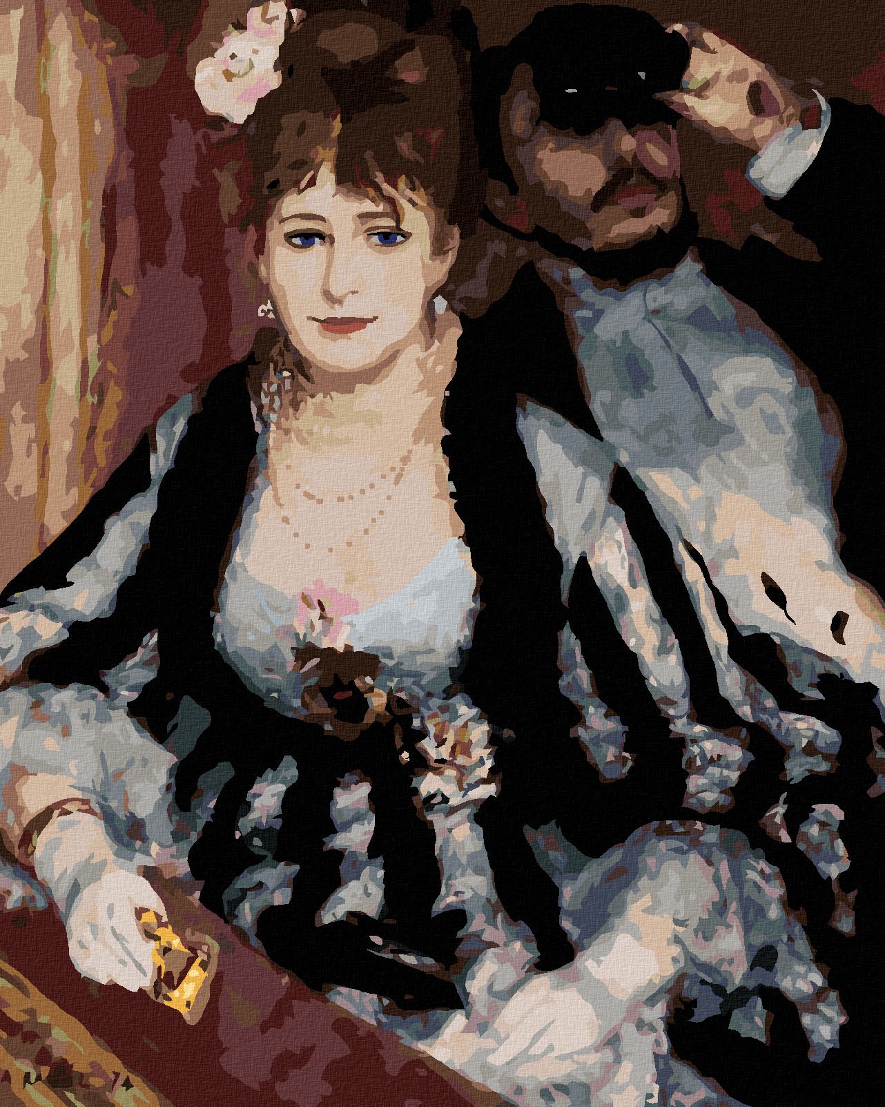 zuty Malování podle čísel - DIVADELNÍ LÓŽE (PIERRE-AUGUSTE RENOIR) - Rozměr: 40x50 cm, Rámování: Varianta: vypnuté plátno na rám - obrázek 1