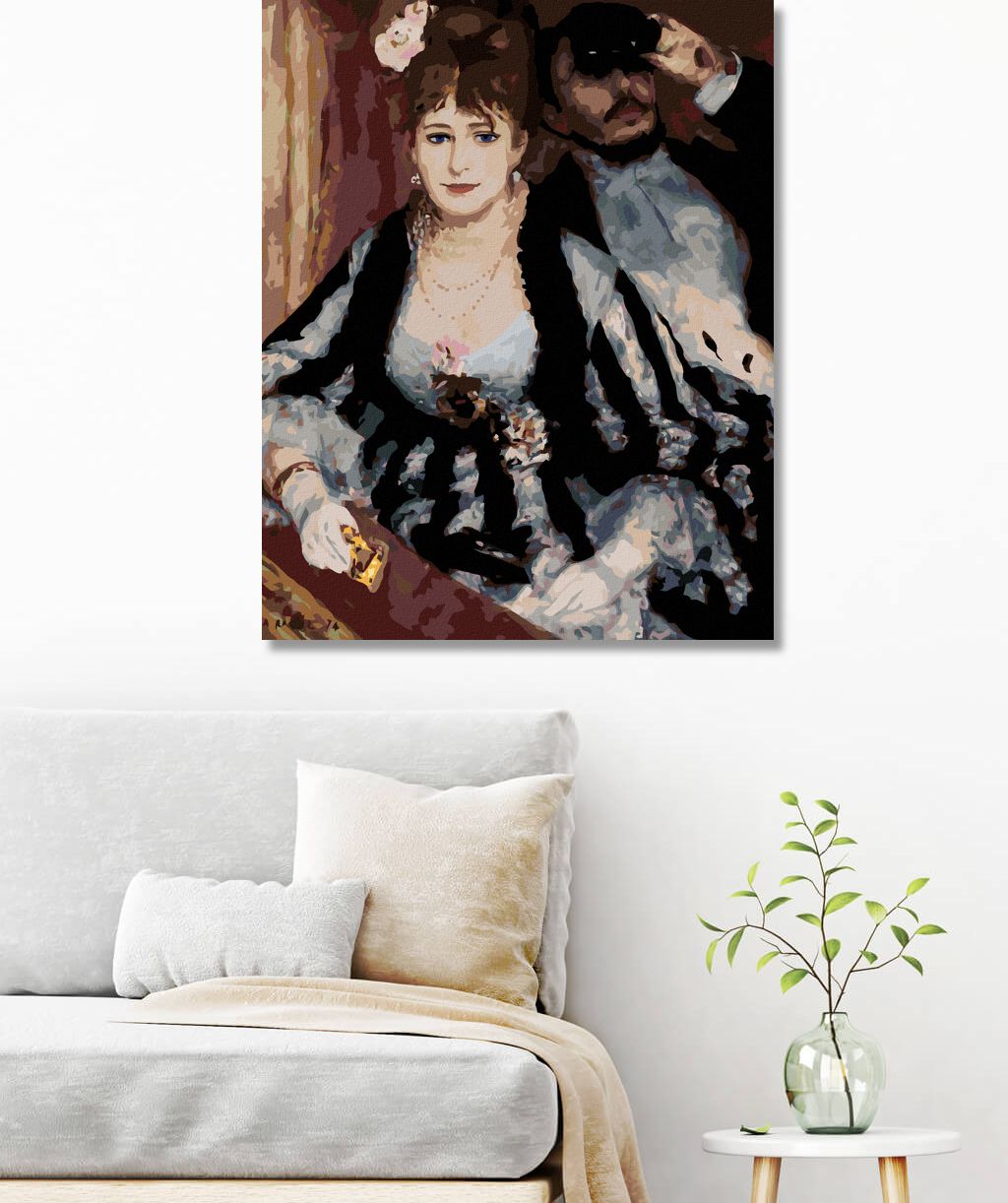 zuty Malování podle čísel - DIVADELNÍ LÓŽE (PIERRE-AUGUSTE RENOIR) - Rozměr: 40x50 cm, Rámování: Varianta: vypnuté plátno na rám - obrázek 5